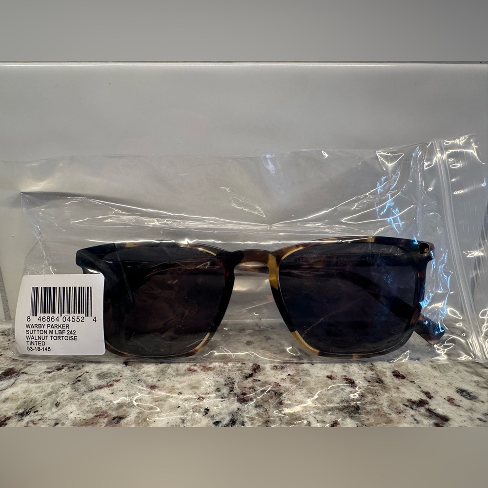 Warby Parker Sutton M LBF 242 Walnut Tortoise Tinted 53-18-145
